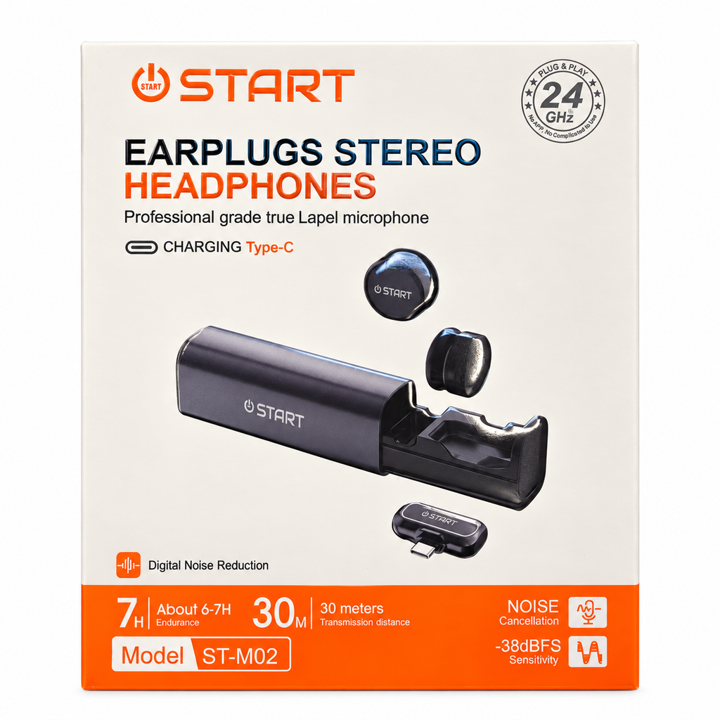START ST-M02 Wireless Lavalier Microphone Type-C with Charging Case