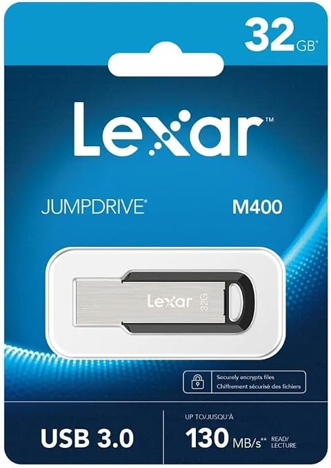 فلاشة Lexar JumpDrive M400 سعة 32GB بواجهة USB 3.0 – أسود