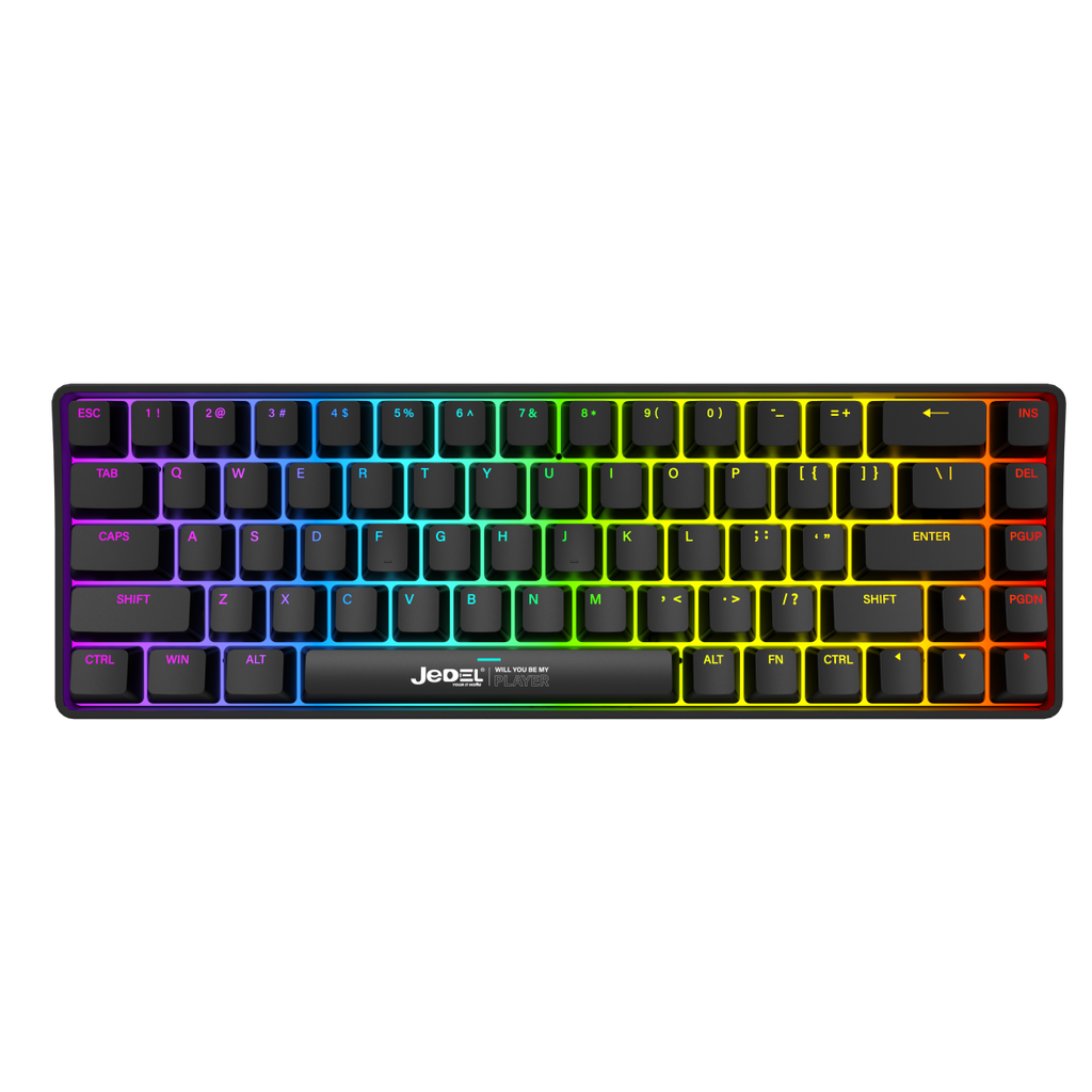 كيبورد ألعاب مغناطيسي JEDEL KL167 بـ68 مفتاحًا و8K وإضاءة RGB – أسود