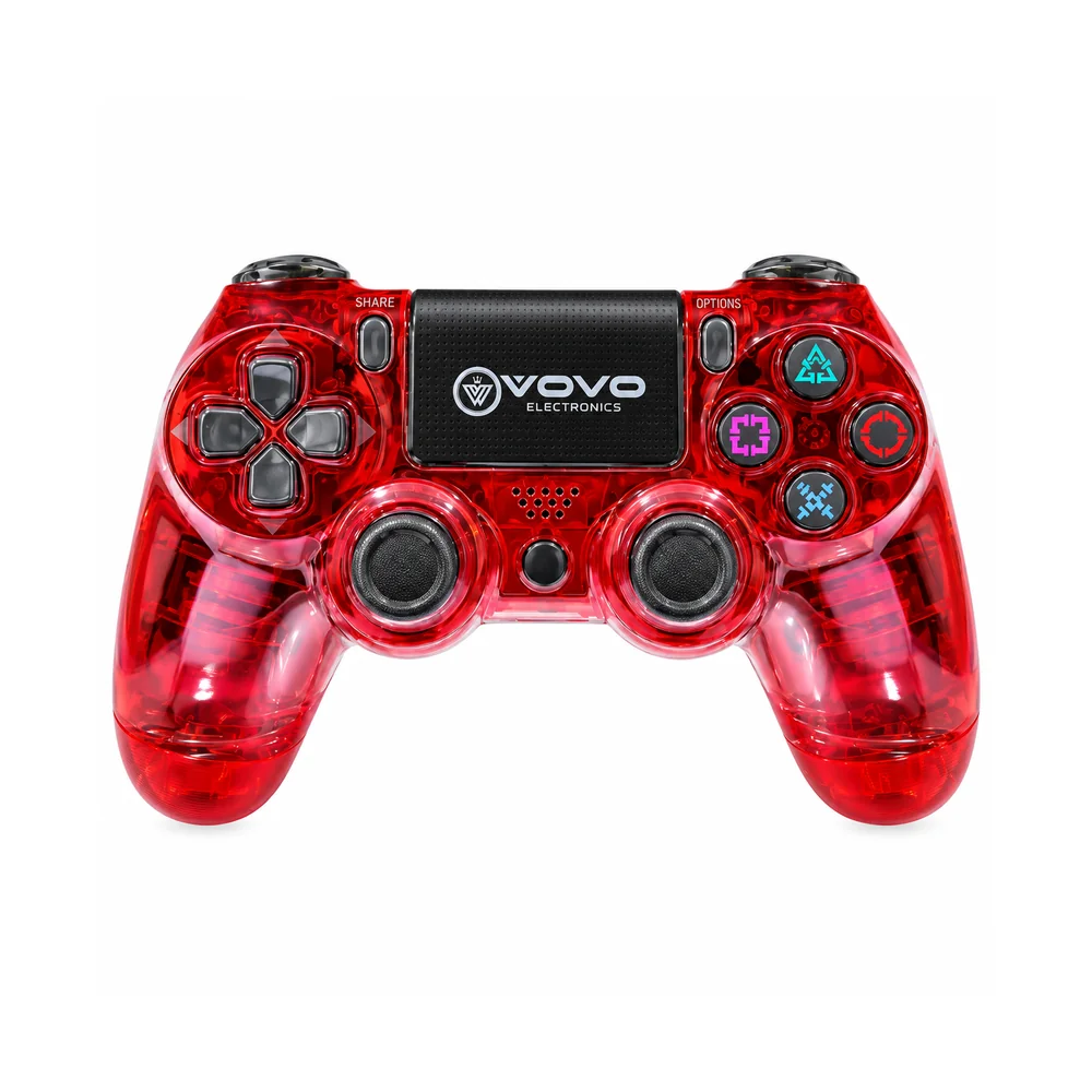 Gamepad VOVO V-413 Wireless for PS4 – Transparent Red