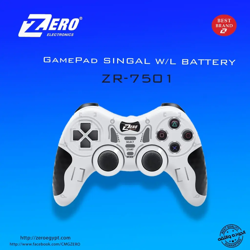zero zr-7501 Gamepad – 7 in 1 for PS1, PS2, PS3, Laptop, PC, USB, Android TV, Android Media Box – with battery 