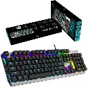 Aula - F2066-II Wind Mechanical Gaming Keyboard - Blue Switches - Arabic & English Keys,Black 