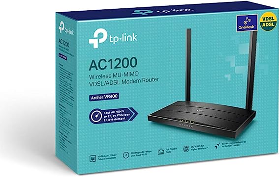 [VR400] TP-LINK Archer VR400-AC1200 Wireless Gigabit VDSL/ADSL Modem Router Black