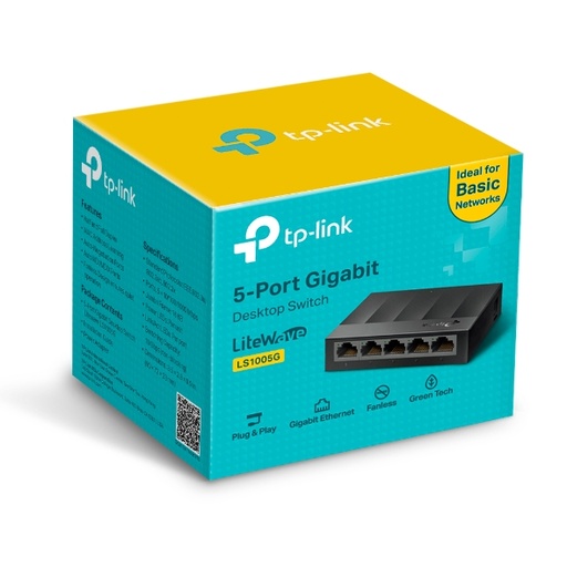 مبدّل شبكة TP-Link LS1005G، 5 منافذ