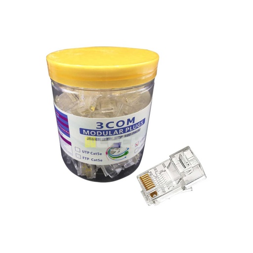3com Modular Plugs Plastic Rj-45 UTP Cat6 Gold Plated – 100 Pcs