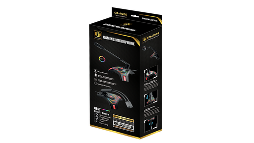 Microphone GM-MU06 Flexible With Mouse Holder And RGB Color For Gaming - Black Red