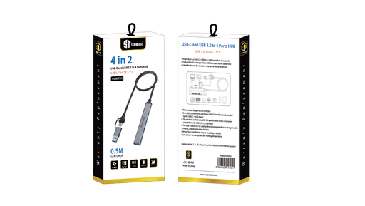 ST-Standard Type-C/USB 3.0 To 4 Port USB HUB – Supper Slim – Up to 5Gbps | UCA9701