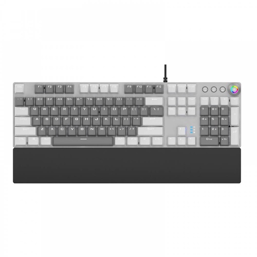 Aula F2088 Full Mechanical Gaming Keyboard with Rainbow Backlit LED - Blue Switches, Arabic/English(( COLOR BLUE ((RED