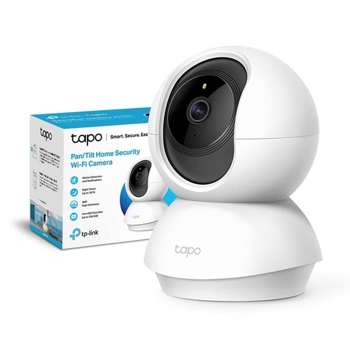 Tapo C200 Pan/Tilt 1080p Full HD Home Security Wi-Fi Camera, Live view And Two-Way Audio, Night Vision, Motion Detection, Baby Monitor, MicroSD Card Support, Works With Google Assistant And Amazon Alexa, Remote Management By App