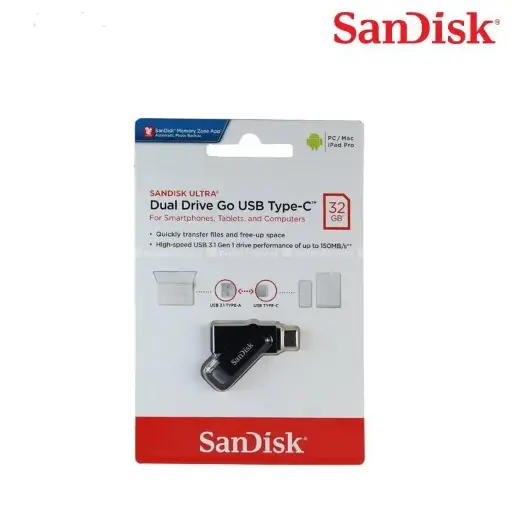 SanDisk Type-C USB Drive Ultra 32GB Dual Type-C GO USB Flash Drive Memory Stick PC MAC SDDDC3-032G 