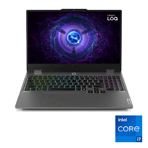 Lenovo LOQ 15IRX9 Laptop - Intel® Core i7-13650HX - 16GB - 512GB SSD - NVIDIA® GeForce RTX 3050 6GB - 15.6" FHD - Luna Grey