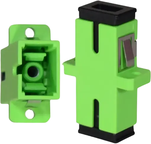 Single Mode Fiber Optic Adapter/Coupler with Flange Connector SC/APC to SC/APC Simplex OS2 
