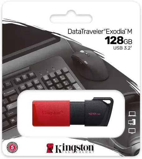 Kingston 128GB DT EXODIA M USB3.2 GEN 1 (BLACK + RED)