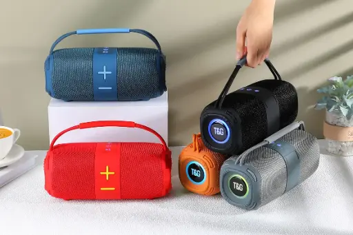 T&G TG-668 Wireless Bluetooth RGB LED Speaker Portable TWS 16W (8W*2) Subwoofer with Handle, 1500mAh, USB-TF Card-AUX 