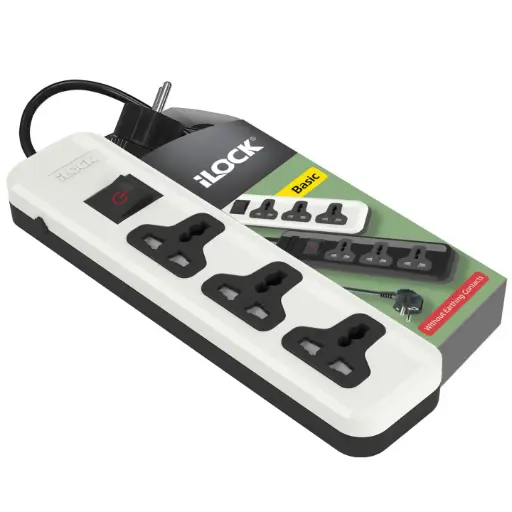 [5065] iLOCK power strip 3 universal outlets without earthing – (Basic)