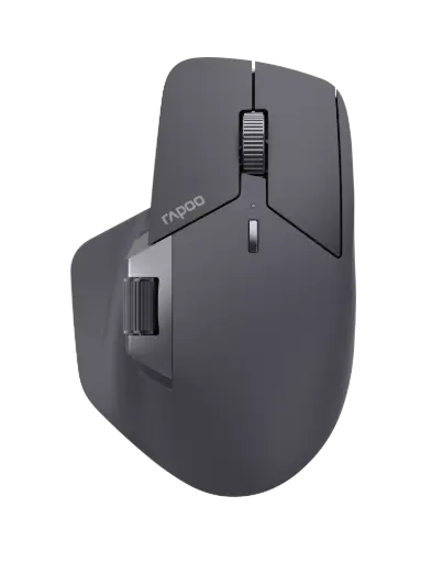 [MT760] Rapoo MT760 Multi-Device Wireless Mouse, Bluetooth 5.0/3.0 and 2.4GHz Tri-Mode Connection, Up to 4 Devices, 11 Programmable Buttons, 4K DPI, Ergonomic Design, 90 Days Battery Life, PC, Matte Black