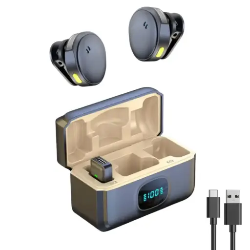 [Q8] Q8 Dual Wireless Lavalier Mic with LED Display Charging Case, Noise Reduction Collar Microphone for Video Recording, YouTube, Compatible for Android, iPhone 15 or Above