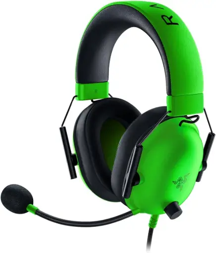[V2 X] Razer Blackshark V2 X Gaming Headset: 7.1 Surround Sound 50mm Drivers Memory Foam Cushion For Pc, Ps4, Ps5, Switch, Xbox One, Xbox Series X & S, Mobile 3.5mm Audio Jack Green, Standard