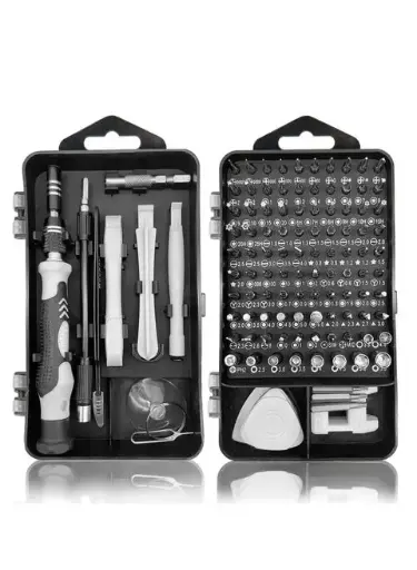 [طقم مفك 115] Latest PC Repair Screwdriver Set, 115 in 1 Professional Precision Screwdriver Set, Multi-Function Magnetic Repair Computer Tool Kit For Mobiles/Tablets/Glasses/Laptop/PC Gray طقم مفكات