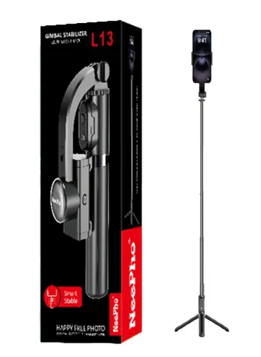 [NeePho L13] NeePho L13 Smart Selfie Stick for Camera and Phones,3-Axis Smooth Motion, Compatible with iOS and Android, Supports Multiple Shooting Modes (Pan, Lock, POV), Ergonomic and Lightweight Design, Tripod, Remote Control, and Aluminum Rod - Ideal for Professional Steady Video Shooting, Vlogging, Travel, and Live Streaming