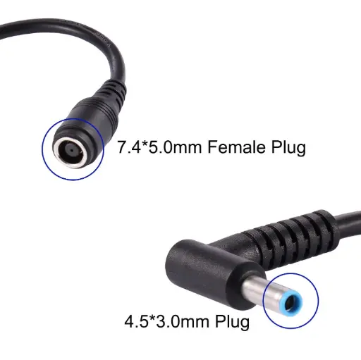 [تحويله انفي] COOLM 7.4x5.0mm to 4.5x3.0mm Charger Adapter Power Converter Cable 7.4mm x 5.0mm 5mm for 12V 5V Powr Supply (1 Pack)