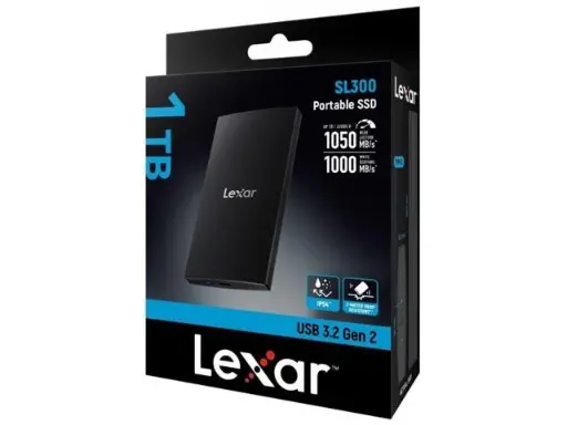 [Lexar SL300 1tb] Lexar SL300 USB 3.2 Gen 2 Type-C Portable SSD, Black - 1TB 