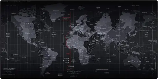 [خريطه العالم] Gray World MAP Gaming Mouse Pad – 70*30*2 mm