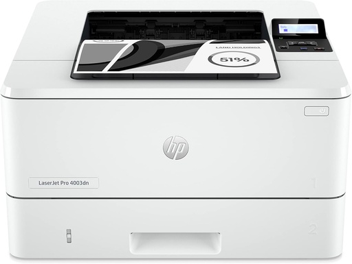 HP LaserJet Pro 4003dn Printer -Duplex, Ethernet port, Print: up to 42 ppm black, Hi-Speed USB 2.0, White