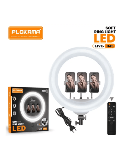 Plokama Live-R45 18-Inch Ring Light with Remote Control